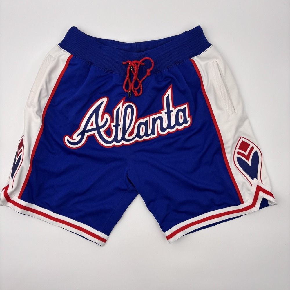 Just Don Mitchell Ness Atlanta Braves Cooperstown Mesh Shorts Mens Large Blue